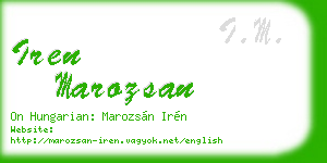iren marozsan business card