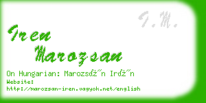 iren marozsan business card